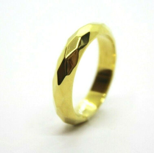 Anello in Oro Giallo 18k con Lavorazione Sfaccettata