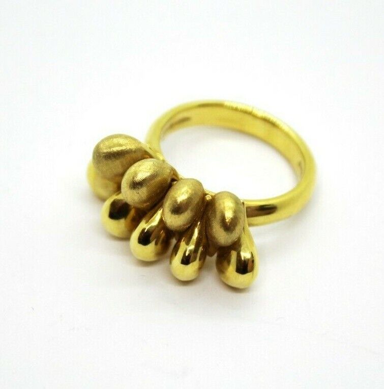 Anello in Oro Giallo 18k  Lucido e Satinato Nanis Trasformista con Gocce d'Oro