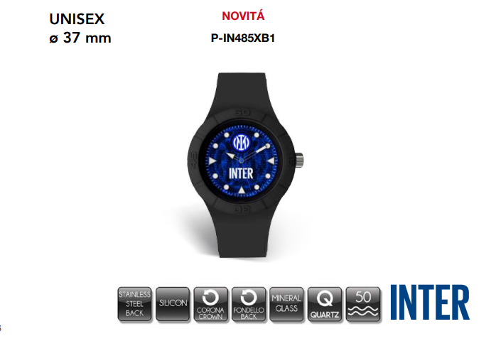 Orologio inter al quarzo - Unisex - nero con quadrante blu - Lowell