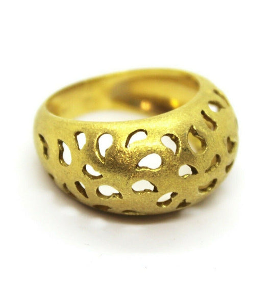 Anello in Oro Giallo 18k Satinato Traforato